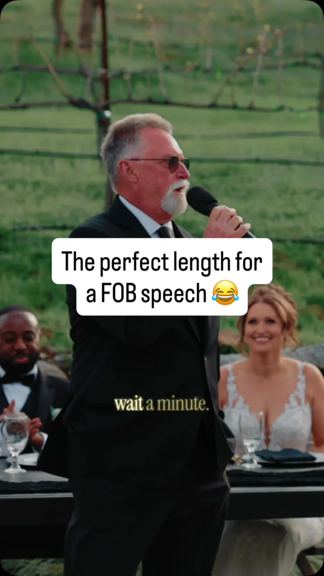 Who else’s dad’s speech needs to be kept this short? 😅

Photo + Video: @theuncommonweddings 
Catering: @zoecoffeetacos 
Bar: @olbluecraftsandbrews 
DJ: @beatfleetdjs 
Hair: @sarastarr.hair 
Makeup: @_corrine_boicelli_ + @xo_blushingbeauty_xo