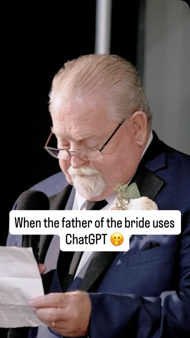 When the father of the bride uses ChatGPT... 🤖✨

There is nothing like a proud dad welcoming a “steady” soulmate into the family orbit with a toast that’s as deep as the cosmos. 

Drop a 🥂 to toast to this sweet duo! 

✨Dream Team✨ 
Venue | @chabotspace 
Catering | @blue_heron_catering 
Video | @theuncommonweddings 
Photographer | @ashley_teasley_photography 
DJ/MC | @verduccievents + @andrewverducci 

#chabotspaceandsciencecenter #oaklandwedding #oaklandvenue #bayareawedding #eastbaywedding